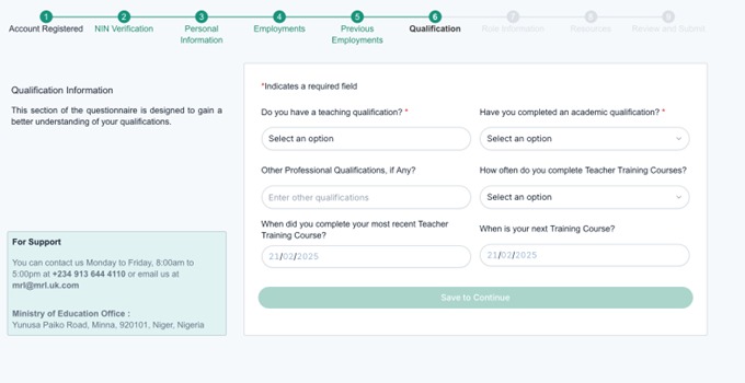 Qualification Form 1
