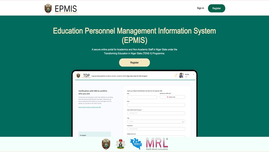 EPMIS Landing Page